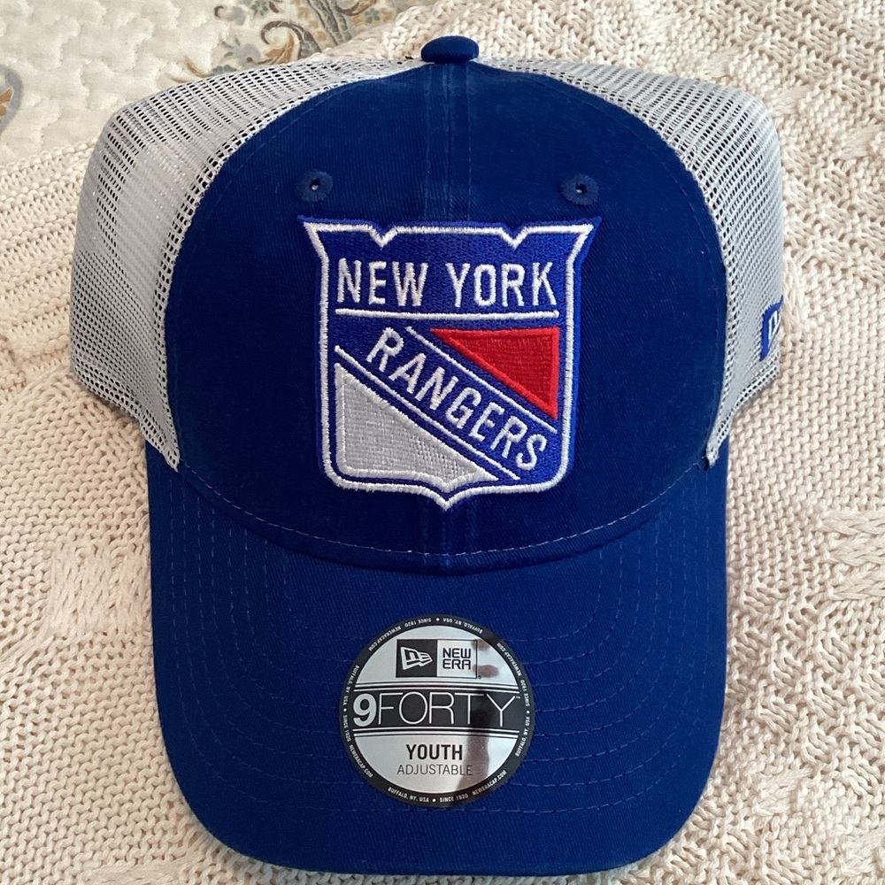 New Era Blue and Gray New York Rangers Youth Cap